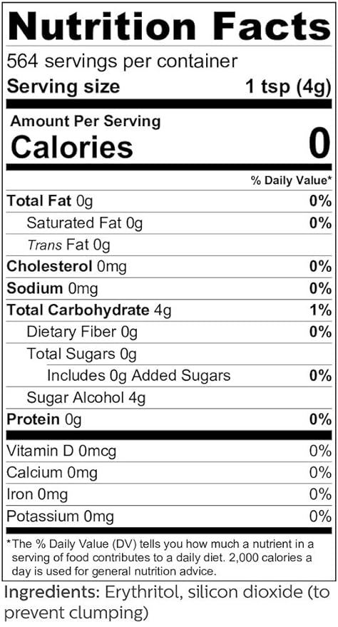 So Nourished Powdered Erythritol Sweetener - 1:1 Sugar Substitute, Keto - 0 Calorie, 0 Net Carb, Non-GMO (5 lbs / 80 oz)