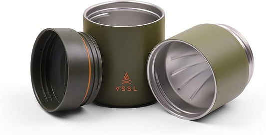 VSSL Nest Pour Over Coffee Set, Transportable and Compact Pour Over Set with 10 oz Double Walled Mug, Deep Moss