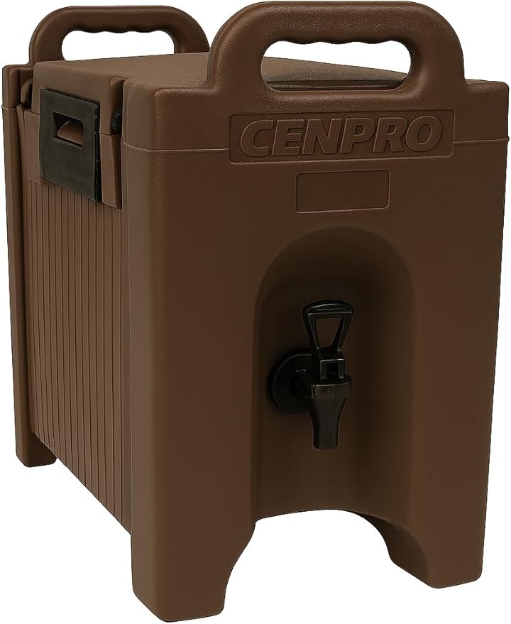 Commercial Beverage Dispenser 2.5 Gallon Insulated Hot and Cold Beverage Dispenser/Server, NSF, Brown (29A-184)