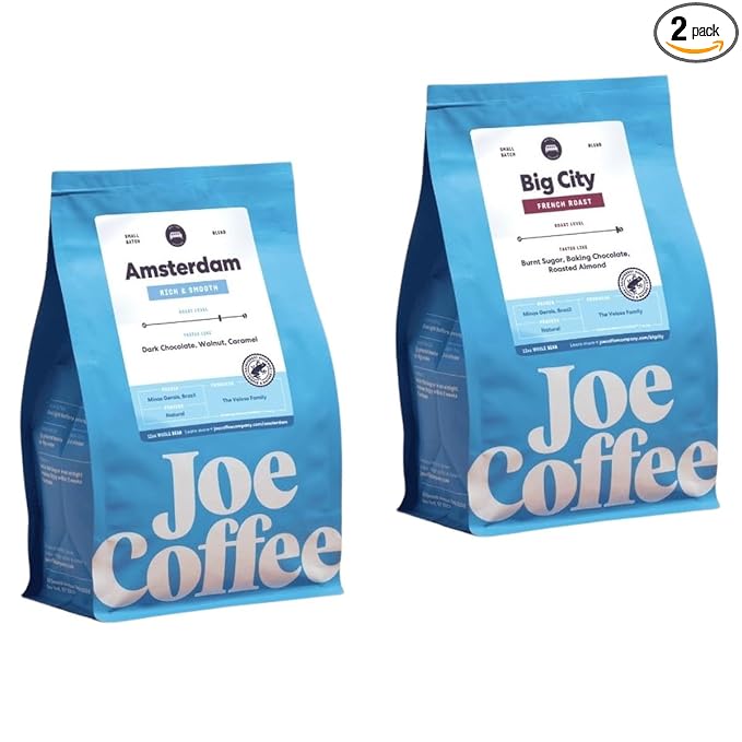 Bean Box New York Coffee Sampler, 2-Pack - Roasted by Joe Company, Gourmet Arabica Coffee, Variety Pack - Freshly Ground