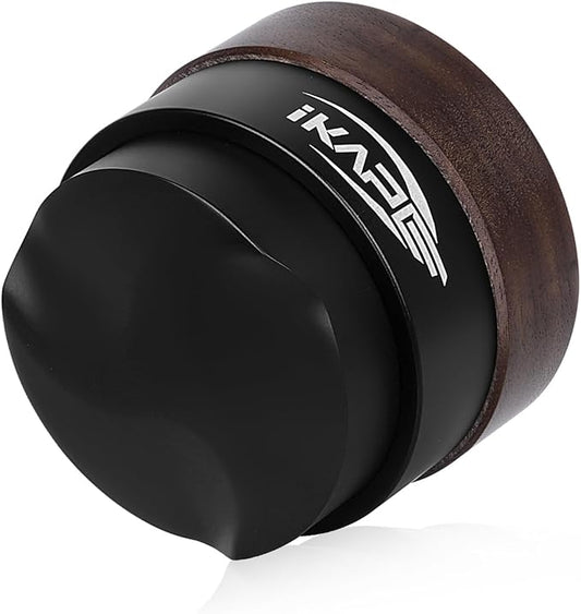 IKAPE 51MM Coffee Distributor, New Wooden Handle Design, Gravity Adaptive Espresso Distributor Fits All 51MM Espresso Portafilter, Compatible with 51MM Delonghi Bottomless Portafilter