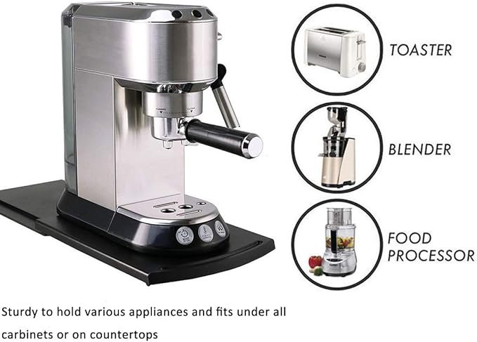 HauSun Handy Sliding tray Sliding Tray Mat for Coffee Maker,Kitchen Appliance Moving Caddy,Countertop Stoage for Air Fryer, Blender, Stand Mixer,Food Processors,1 set