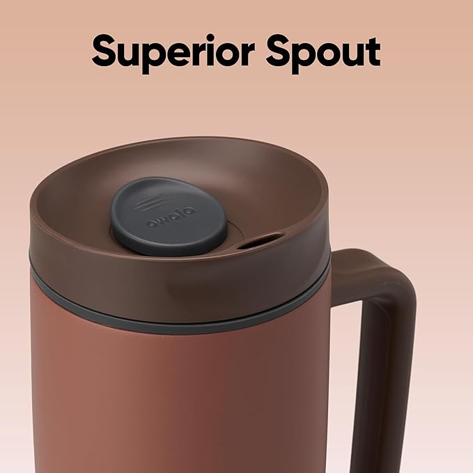 Owala SmoothSip Slider Stainless Steel Insulated Travel Mug with handle, 100% Leak Proof, For Hot and Cold Drinks, Travel Friendly with Sliding Lock Lid, 24 oz, BPA Free, Leak Proof, High Dive