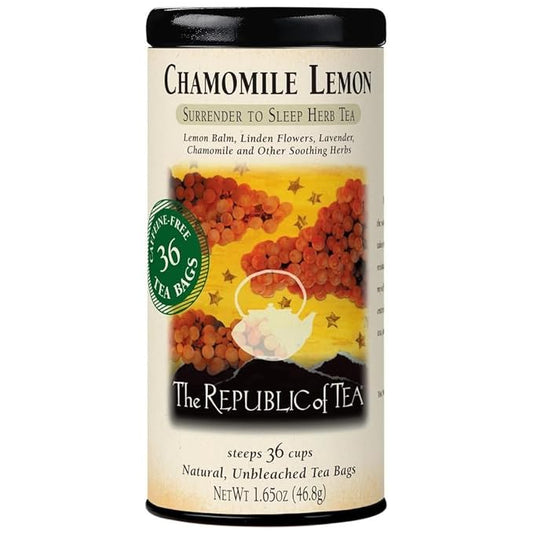 The Republic of Tea - Chamomile Lemon Herbal Tea, 36 Tea Bag Tin
