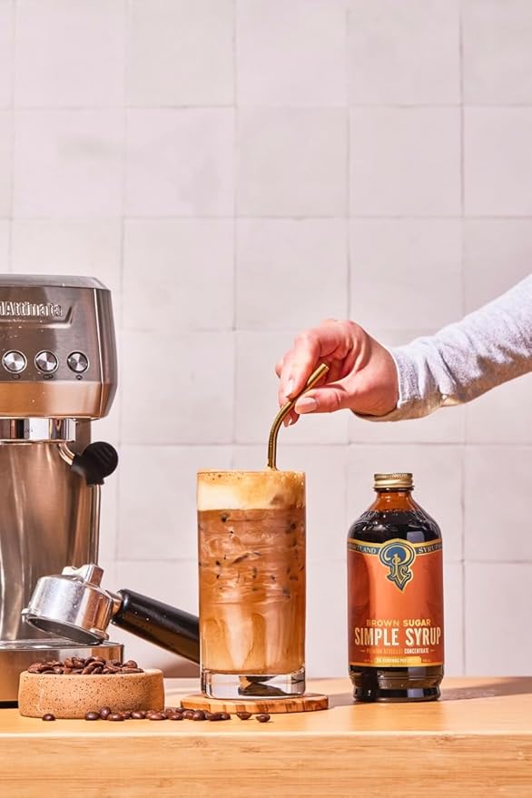 Portland Syrups Brown Sugar Simple Syrup - Drink Mix for Exceptional Cocktails, Simple Syrup for Cocktails, Sugar Syrup for Drinks, Simple Syrup for Coffee, Mocktails, Baking, 12 oz, Pack of 1