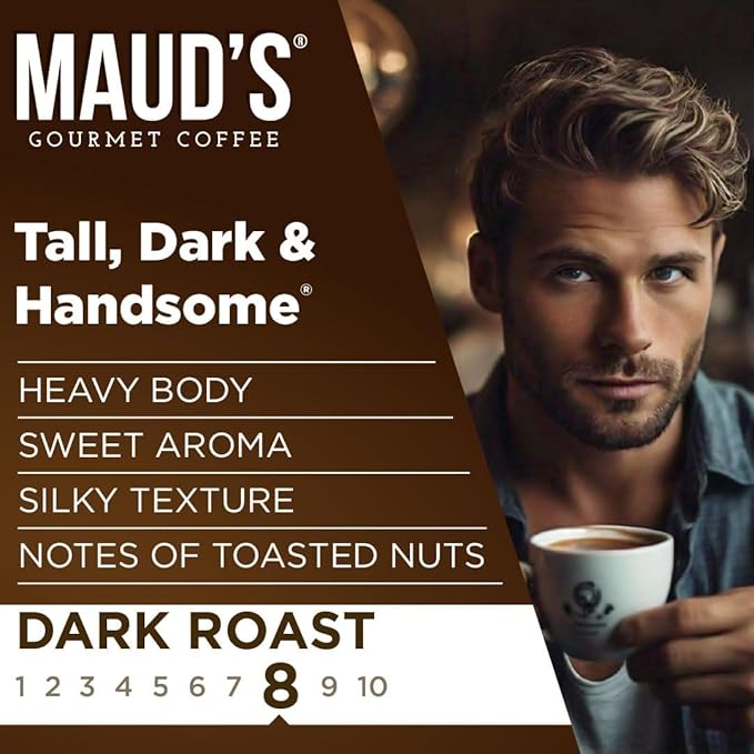 Maud's Dark Roast Coffee Pods, 50ct, Recyclable Single Serve Pods – 100% Arabica Coffee, Compatible with Keurig K Cups Maker