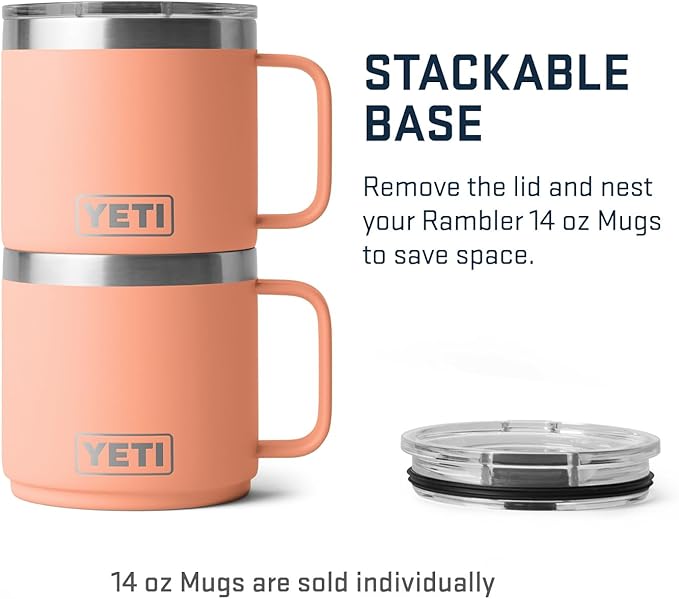 YETI Rambler 14 oz Stackable Mug, Vacuum Insulated, Stainless Steel with MagSlider Lid