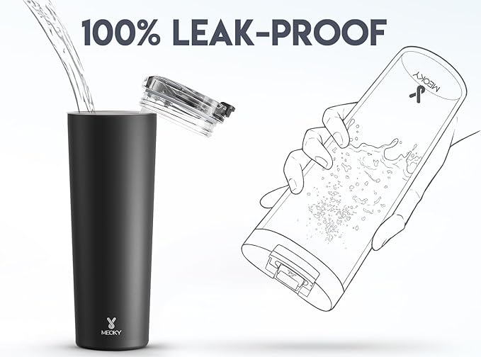 Meoky 30 oz Travel Coffee Mug with Leak-proof Lid, Stainless Steel Insulated Coffee Tumbler, Keeps Hot for 8 Hours or Cold for 24 Hours, Fits in Car Cup Holder (Night)