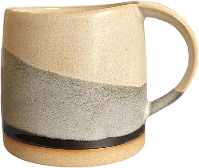 Well Covered & Green Original Day Glazed Ceramic Coffee Mug Set - 2 Vintage Japanese Style Cappucino Coffee Mugs - Stoneware Mug & Matcha Cup Gift Set - 2 x White, 12oz