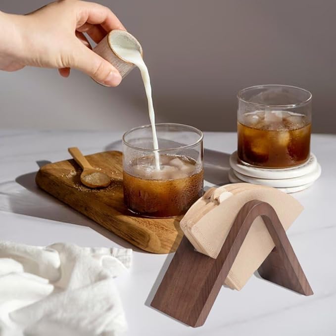 Coffee Filter Holder, Wooden Cone Coffee Paper Storage Rack, Coffee Filter Paper Container Dispenser, Coffee Filter Paper Stand Rack