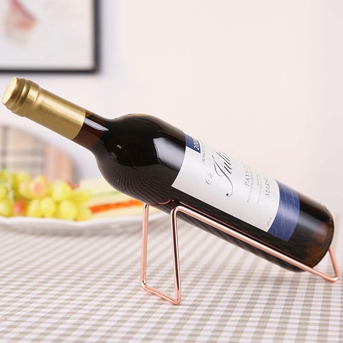 10 Pcs Metal Wine Rack Freestanding, for Hosting Holidays, Housewarming, Bridal Shower, Outdoor or Indoor staged Events or Parties. (Rose Gold)