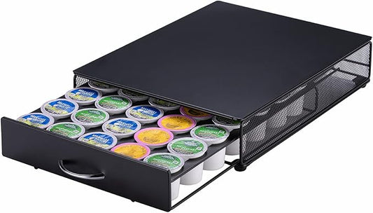 ZCDCP K Cup Holder Drawer, Coffee Pod Holder for K Cup Organizer, Keurig Coffee Pods Holder Capsule with 35 Pods, K Cup Coffee Holder Black