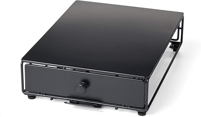 Nifty Solutions Capacity Nifty Rolling Mini Black Finish, Compatible with K-Cups, 24 Pod Pack Holder, Compact Under Coffee Pot Storage Drawer, Slim Home Kitchen Counter Organizer