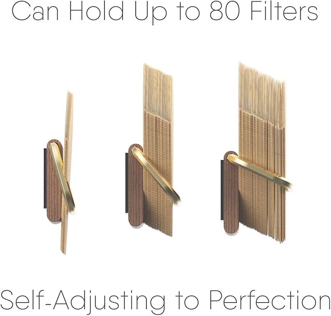 Cone Coffee Filter Holder ARGENTA – Wall Mount Coffee Filter Storage Container with Magnetic and Adhesive Mounting, Compatible with Hario, V60, Melitta, Chemex Coffee Filters (Standard)