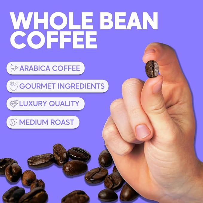 Sarasota Coffee Whole Bean Highlander Grogg | Medium Roast Gourmet Flavored Coffee Beans | Low Acid, Mold Free, Specialty Grade Flavored Bulk Beans | 5lb (80 oz)