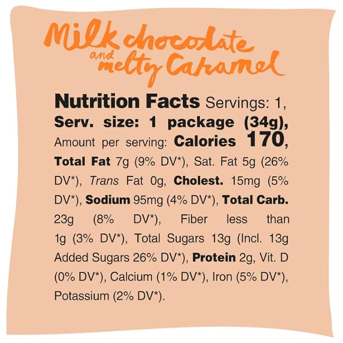 Michel et Augustin Cookies, Individually Wrapped Snacks, Gourmet Milk Chocolate & Caramel Shortbread, 15 French Butter Cookies