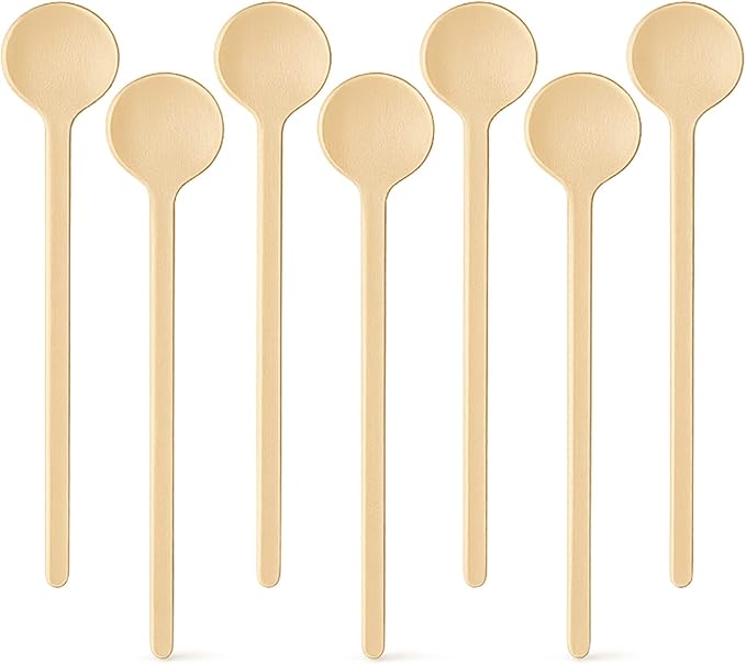 6.25" Wooden Coffee Stirrers with Round Heads – Customizable Stir Sticks with Logo or Text | Eco-Friendly Drink Stirrers for Coffee, Tea, Beverages & Events (6.25" - Pack of 200)