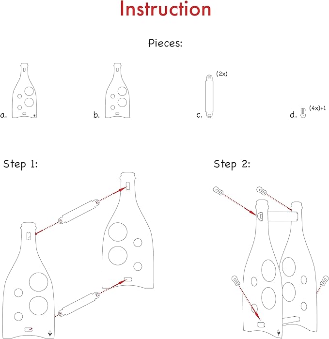 KAKALI Freestanding Wooden Wine Rack - Wood Wine Bottle Rack - Free Standing Bottle Storage - Countertop Racks for Bottles - House Warming Gifts for Casual Drinkers, 4 Bottle Storage