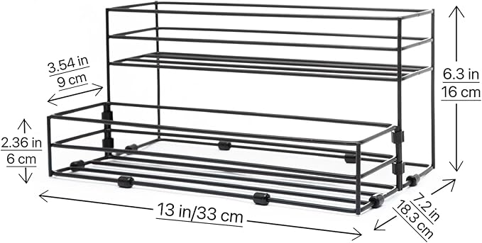 8 Bottles Coffee Syrup Rack Organizer, Coffee Syrup Stand Holder, 2 Tier Coffee Syrup Organizer for Coffee Bar Station, Wine Rack for Countertop, Bottle Display Shelf for Cocktail, Dressing