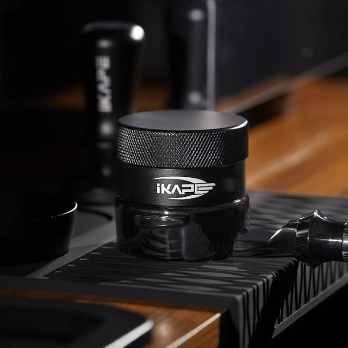 IKAPE 53MM Coffee Distributor, Black Design of Bottom Propeller, Gravity Adaptive Espresso Distributor Fits All 54MM Espresso Portafilter, Compatible with 54MM Breville Bottomless Portafilter