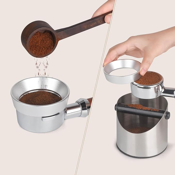54mm Portafilter Funnel with Magnetic, Lightweight Aluminum Espresso Dosing Funnel
