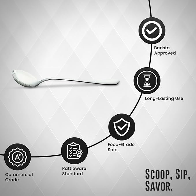 Rattleware Stainless Steel Cupping Spoon Deep Bowl Edition Sleek Professional Design Precision Crafted for Coffee Tasting Durable Ergonomic Handle Perfect for Coffee Cupping Enthusiasts and Baristas
