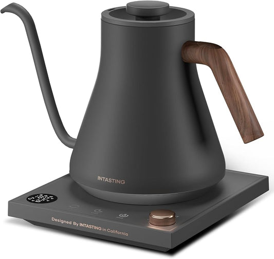 Electric Kettles, Gooseneck Electric Kettle, ±1℉ Temperature Control, Stainless Steel Inner, Quick Heating, for Pour Over Coffee, Brew Tea, Boil Hot Water, 0.9L Dark Grey