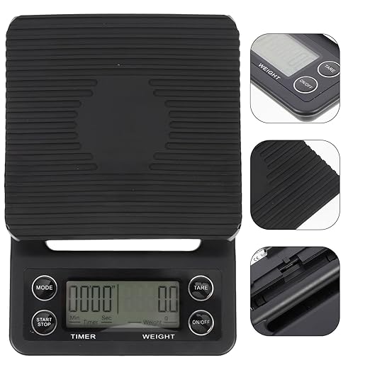 Multifunctional Kitchen Electronic Scale with Timer High Precision Digital Coffee Drip Scale Black LCD Display Food Weighing Device for Baking and Cooking