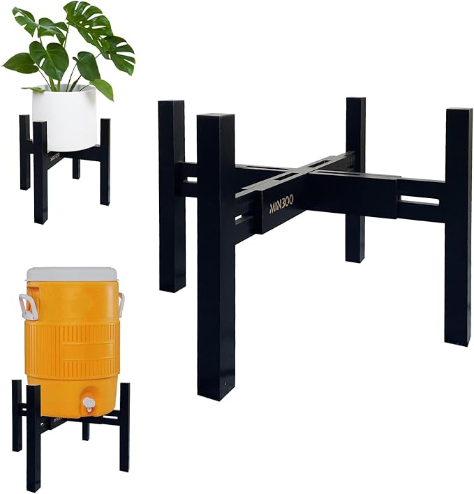 Adjustable Drink Dispenser Holder Water Dispenser Stand - Fit Beverage Dispenser, 3-5 Gallon Glass Water Jar, Water Cooler, Water Filter, Water Crock Dispenser (Black, For 9-14.5" Dispenser)