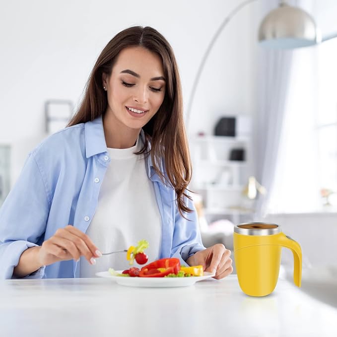 Automatic Magnetic Stirring Coffee Mug, Rotating Home Office Travel Mixing Cup，Funny Electric Stainless Steel Self Mixing Coffee Tumbler, Suitable for Coffee, Milk, Cocoa and Other Beverages