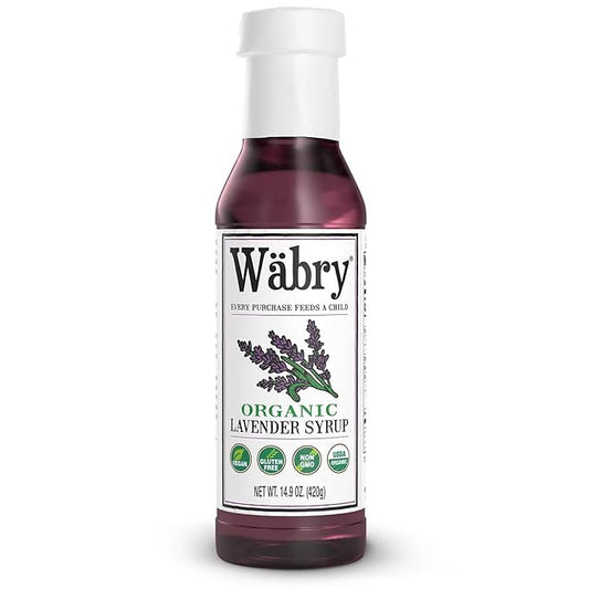 Wäbry Lavender Syrup – 16.4oz (468g), Natural Coffee Syrup, Organic Snow Cone Syrup for Drizzling in Shaved Ice, Lattes, Tea & Soda, Non-GMO, Dye-Free & Vegan Syrups – 12 Servings Per Bottle
