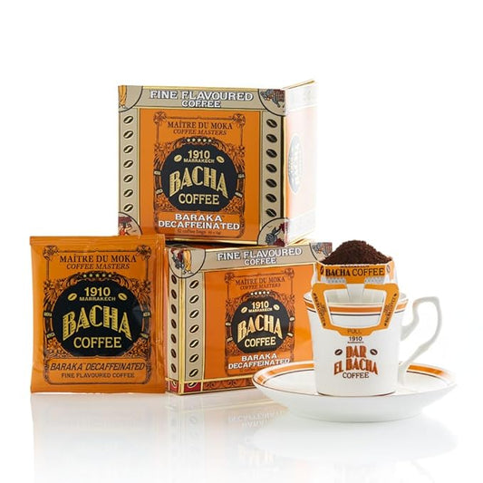 Bacha Coffee | Baraka Fine Flavoured, 100% Arabica Specialty Coffee Beans, Medium Roast, x12 Individually Wrapped Single Serve Filter Bags