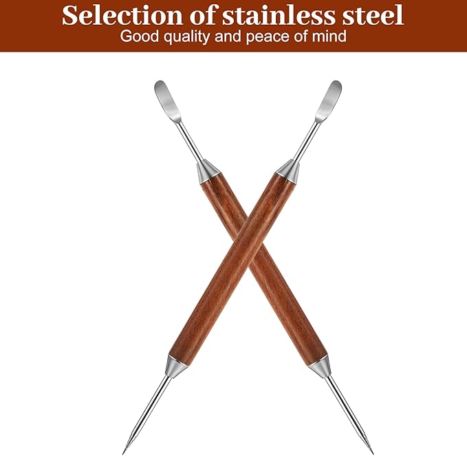 2Pcs Latte Art Pen Set, Stainless Steel Coffee Drawing Tool, Double-Ended Barista Accessories for Creating Professional Espresso Tools for Home & Cafe Use