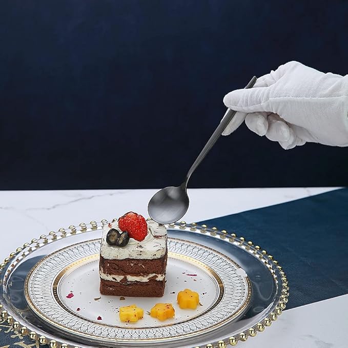 Matt Black 6 Piece Teaspoons, 6.6'' Silverware, Stainless Steel Small Spoons for Home, Kitchen or Restaurant, Dishwasher Safe