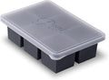W&P Cup Cubes Silicone Freezer Tray with Lid, Charcoal, Makes 6 Perfect 1-Cup Portions, Freeze & Store Soup, Broth, Sauce, Leftovers, Dishwasher Safe