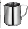 stainness steel milk frothing pitcher - 12 OZ Espresso Steaming Pitchers Cappuccino Coffee Machine Accessories Jug Cup With internal scale with Decorating Pen Latte Art