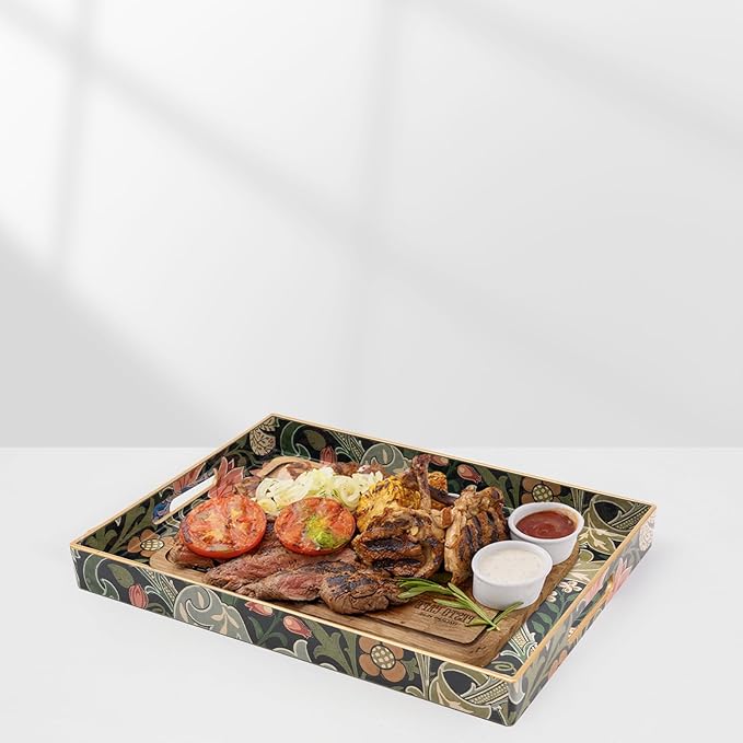 Coffee Table Trays, Serving Tray with Handles, Large Tray for Ottoman Coffee Table, Tray for Living Room Modern