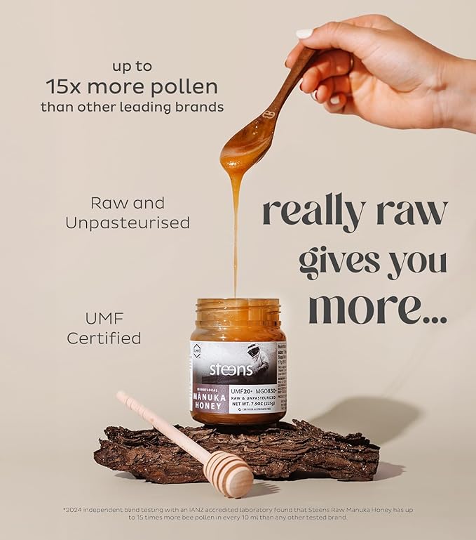 Steens Manuka Honey - MGO 830+ - Pure & Raw 100% Certified UMF 20+ Manuka Honey - Bottled and Sealed in New Zealand - 4 x 7.9 oz