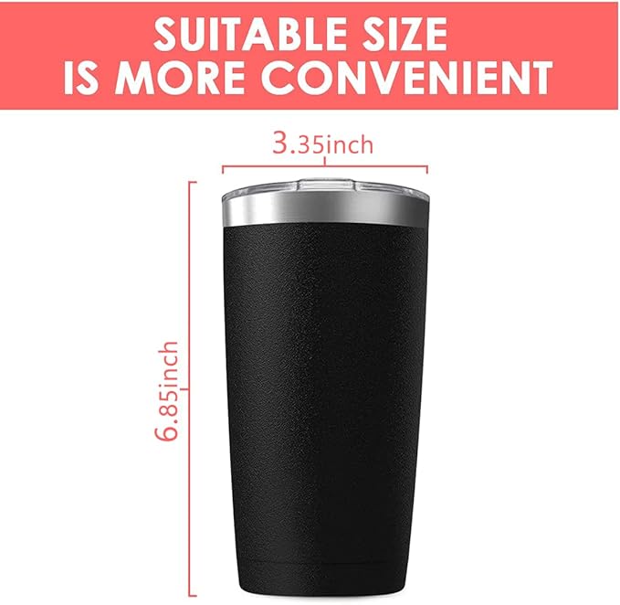 20oz Tumbler Vacuum Insulated Travel Mug with Lids, Stainless Steel Double Wall Thermal Coffe Cup for Home, Office, Outdoor Suitable for Vehicle Cup Holders