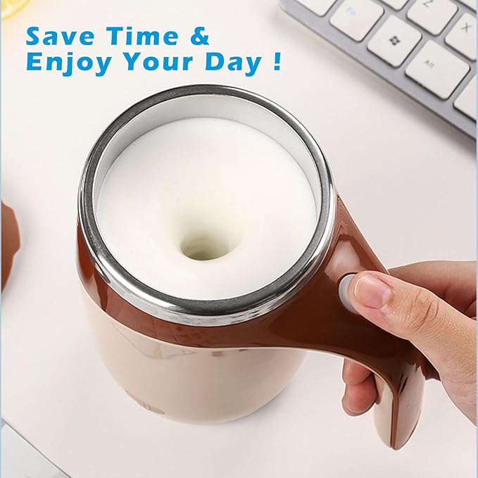 Self Stirring Mug - Rechargeable Automatic Magnetic Electric Coffee Mug, Rotating Cute Mixing Cup Tasse, To Stir Office/Kitchen/Travel/Home Coffee/Tea/Hot Chocolate/Milk-450 ml/15.2 oz(Pink)