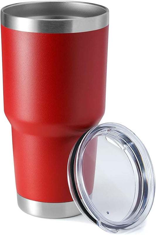 HASLE OUTFITTERS 30oz Stainless Steel Tumbler, Double Wall Vacuum Insulated Travel Mug Tumbler, Durable Insulated Coffee Mug, Gift Box Set (Red, 1)