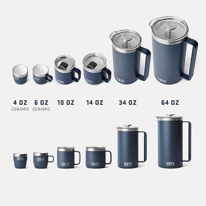 YETI Rambler 14 oz Ceramic Lined Stackable Mug, Vacuum Insulated, Stainless Steel with MagSlider Lid, Seafoam