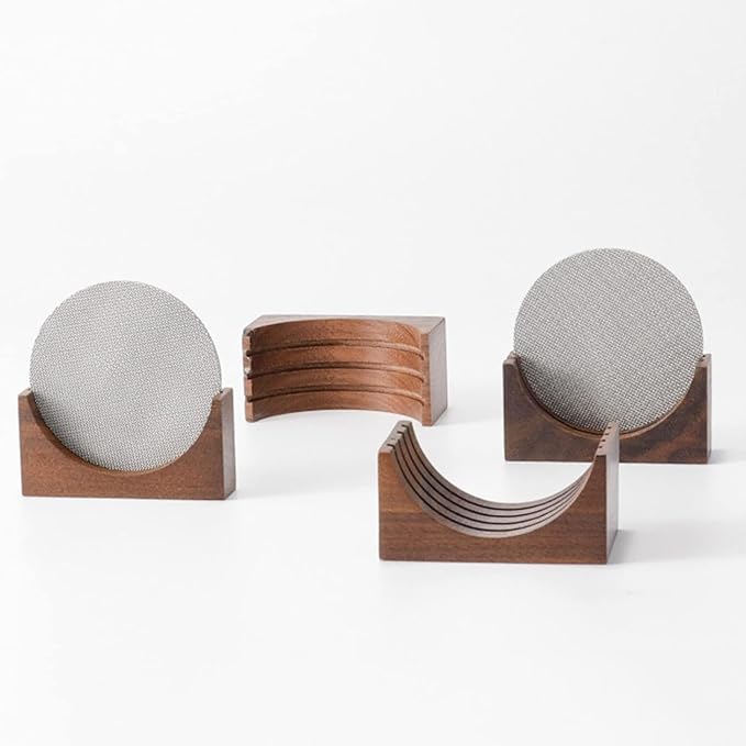 Espresso-Puck Screen Walnut-Stand Coffee Reusable Filter For Espresso-Portafilter Holder Wooden-Stand For 51/53/58mm Coffee Filter Screen Holder Coffee Machine Accessories
