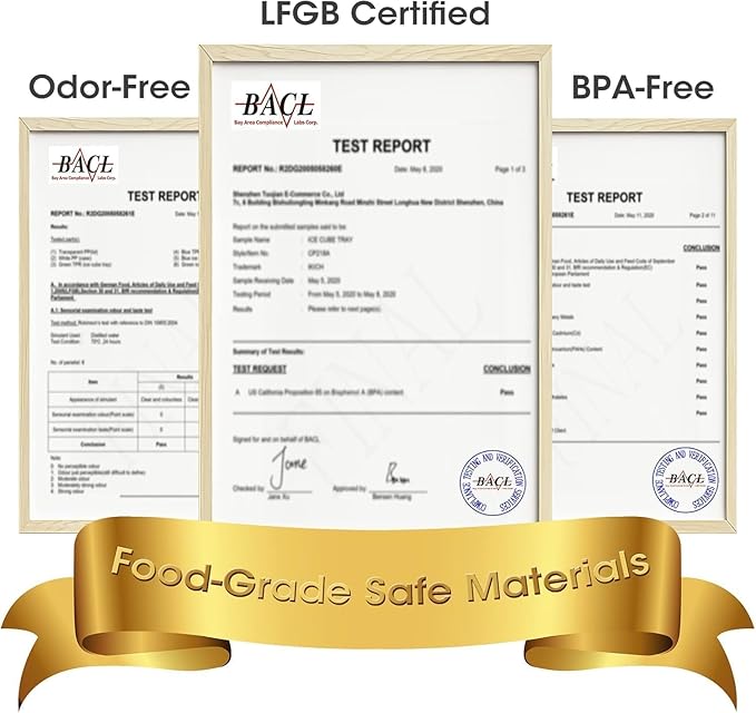 DOQAUS Ice Cube Tray with Lid and Bin - 4 Pack Silicone Ice Cube Trays for Freezer, Stackable Ice Bucket Kits with Storage Container & Scoop for Kitchen, RV, Cocktail, Coffee