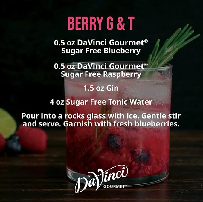 DaVinci Gourmet Sugar-Free Raspberry Syrup, 25.4 Fluid Ounces (Pack of 4)