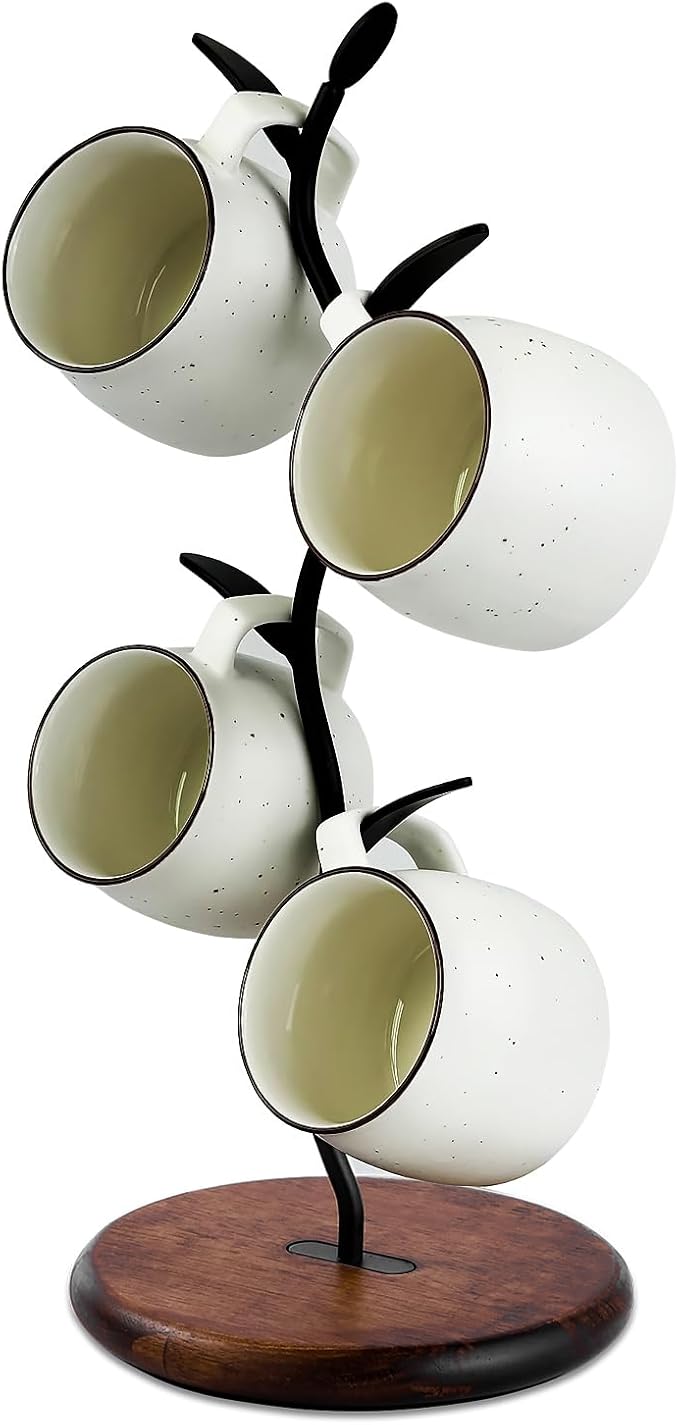 Coffee Mug Tree, Mug Holder for Countertop, Cups Storage Rack, Mugs Stand for Coffee Bar Decor & Home Kitchen Organizer