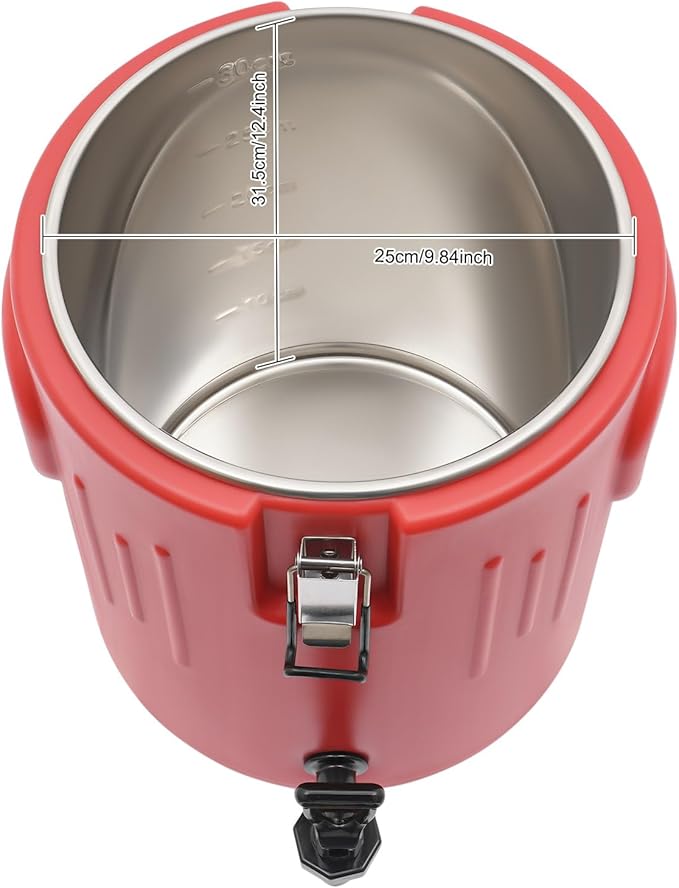 Insulated Beverage Dispenser - 21Qt Stainless Steel Hot and Cold Beverage Server with Spigot Handle, Commercial Thermal Container for Water Coffee Drink Catering Restaurant (5.3Gal)