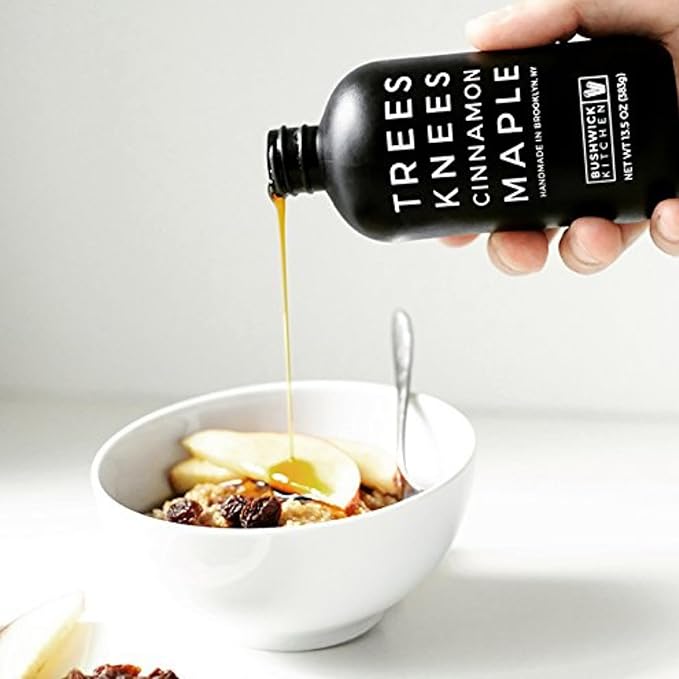 Trees Knees Maple Syrup Gift Set, Sweet Syrup Collection Includes Trio of Cinnamon, Butter Maple, and Coffee Flavored Syrups, Unique Gift Box for Foodies