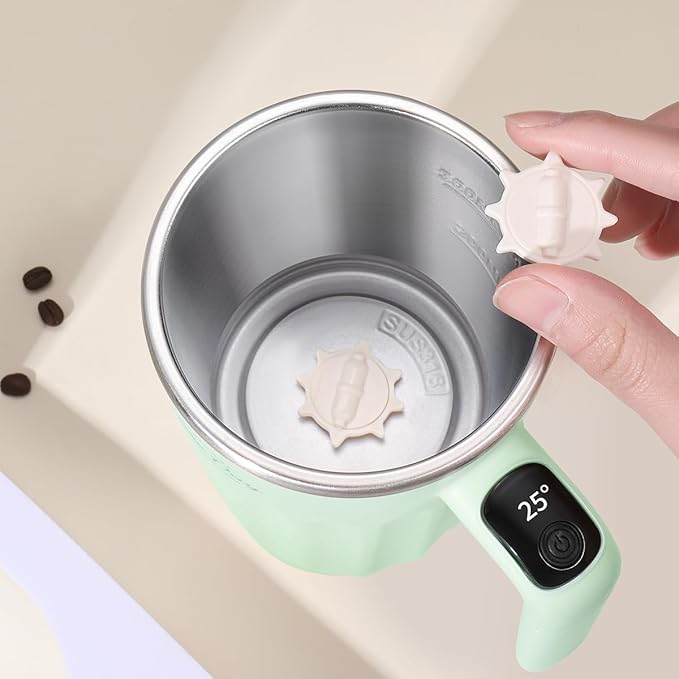 Self Stirring Mug,Self Stirring Coffee Mug,Suitable for Coffee, Milk, Cocoa and Other Beverages,Insulated bottle (Matcha Green-temperature, 12 Ounces)