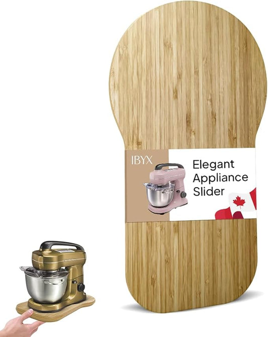 Ibyx Elegant Sliding Tray - Compatible with 4 Qt Hamilton Beach Stand Mixers and Other Heavy Appliances (Natural)